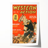 Vintage Magazine Cover Art – Western Action Classic Print