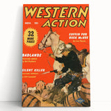 Vintage Magazine Cover Art – Western Action Classic Print