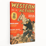 Vintage Magazine Cover Art – Western Action Classic Print