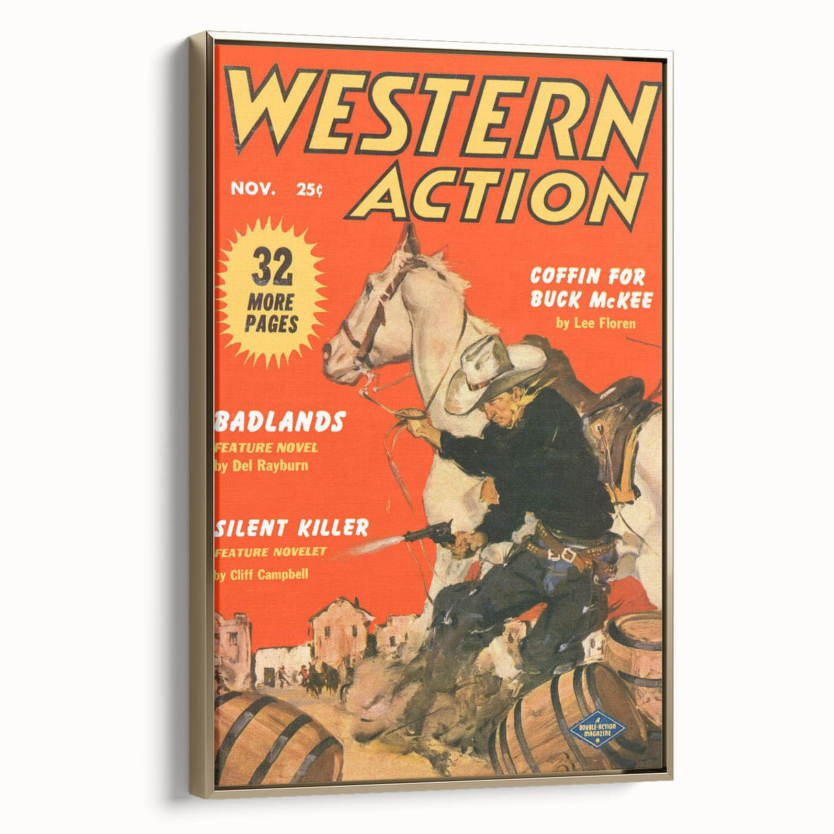 Vintage Magazine Cover Art – Western Action Classic Print