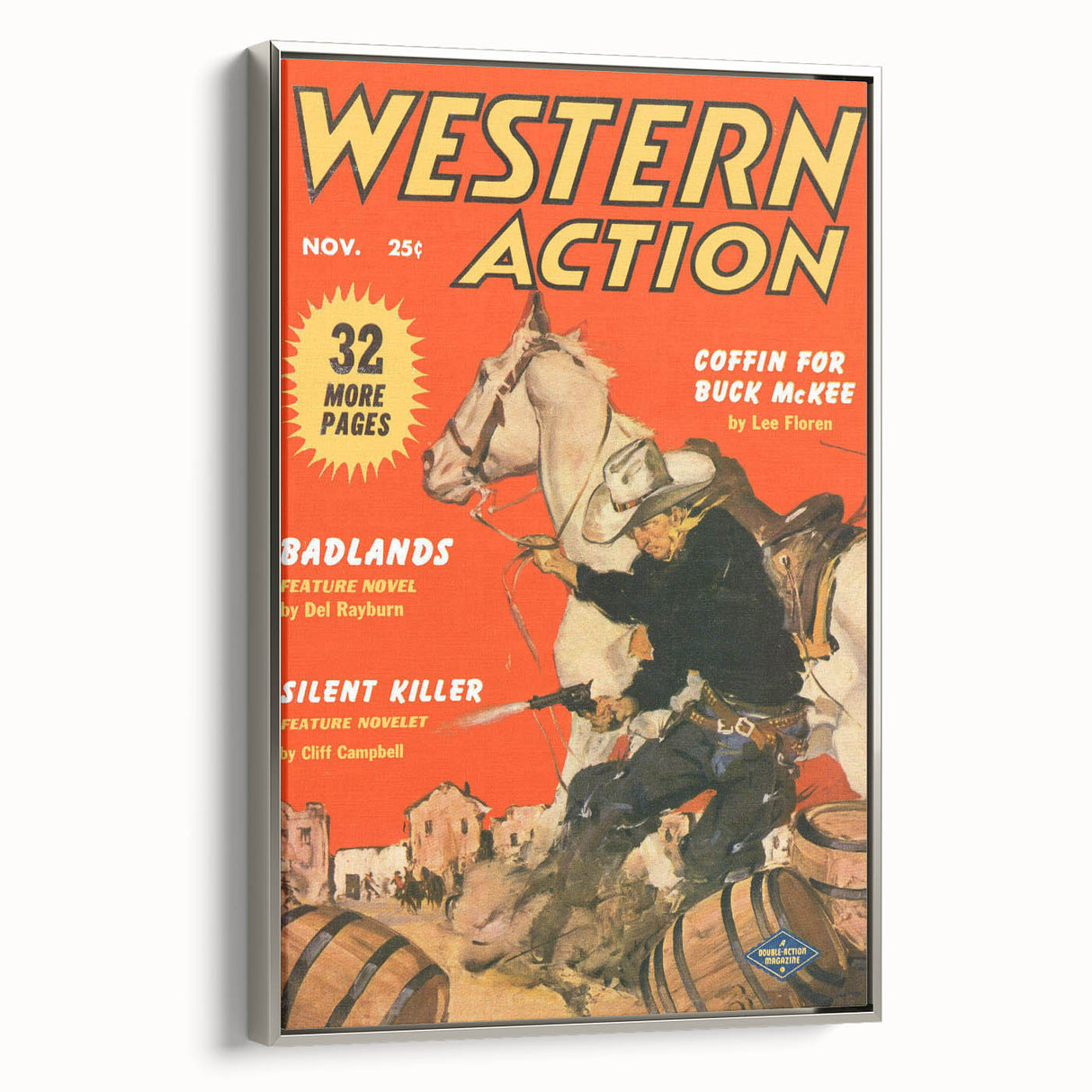 Vintage Magazine Cover Art – Western Action Classic Print