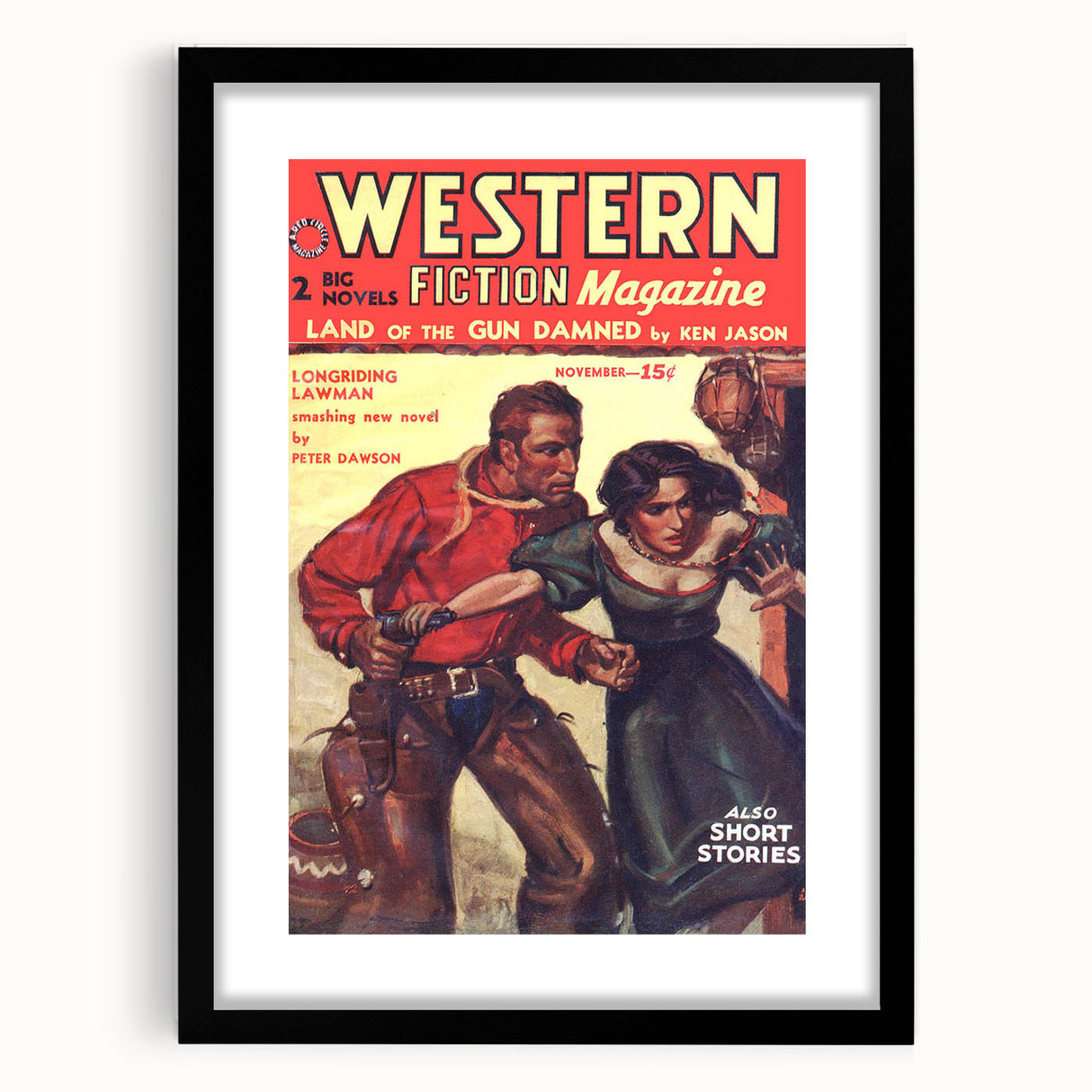 Vintage Magazine Cover Art – Western Fiction Classic Print