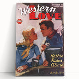 Vintage Magazine Cover Art – Western Love Classic Romance Print