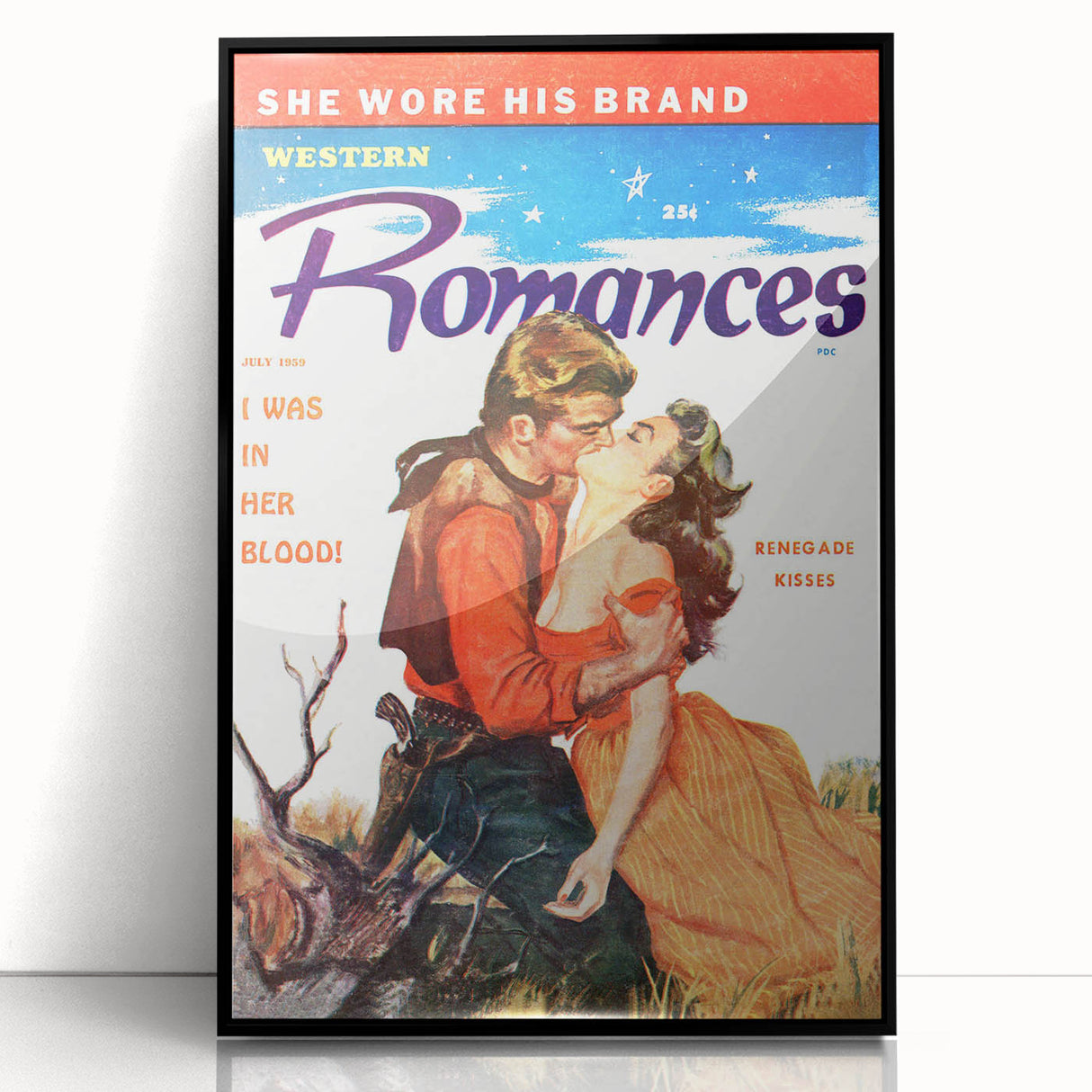 Vintage Magazine Cover Art – Western Romances Passion Print