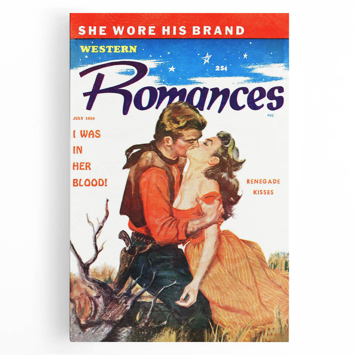 Vintage Magazine Cover Art – Western Romances Passion Print