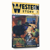 Vintage Magazine Cover Art – Western Story Action Print