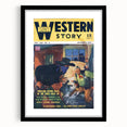 Vintage Magazine Cover Art – Western Story Action Print