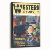 Vintage Magazine Cover Art – Western Story Action Print