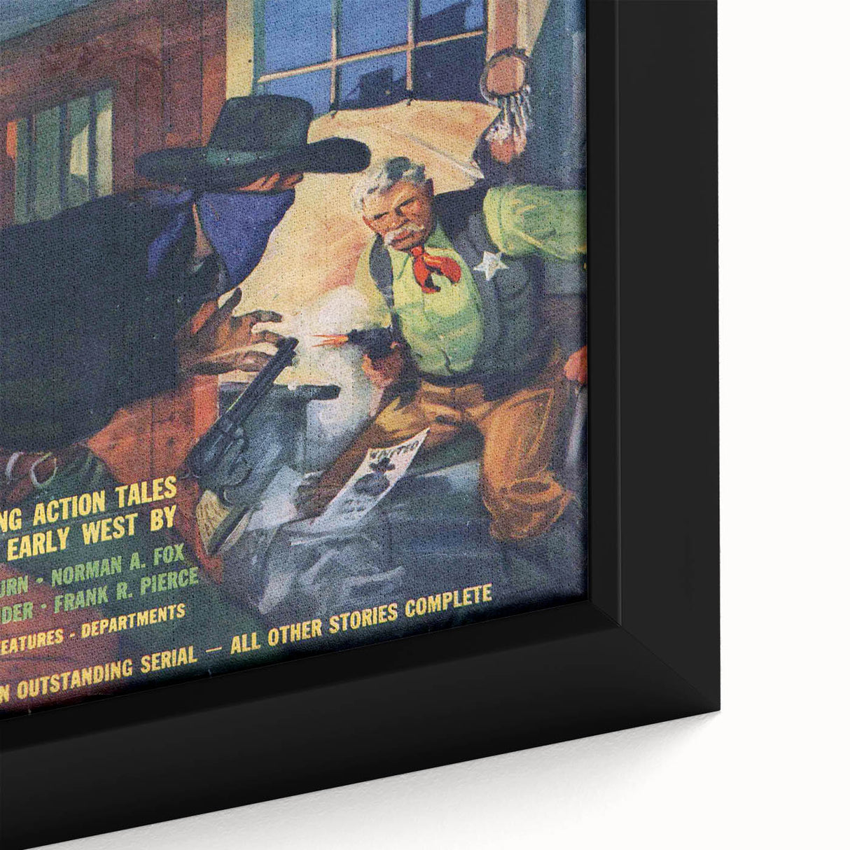 Vintage Magazine Cover Art – Western Story Action Print