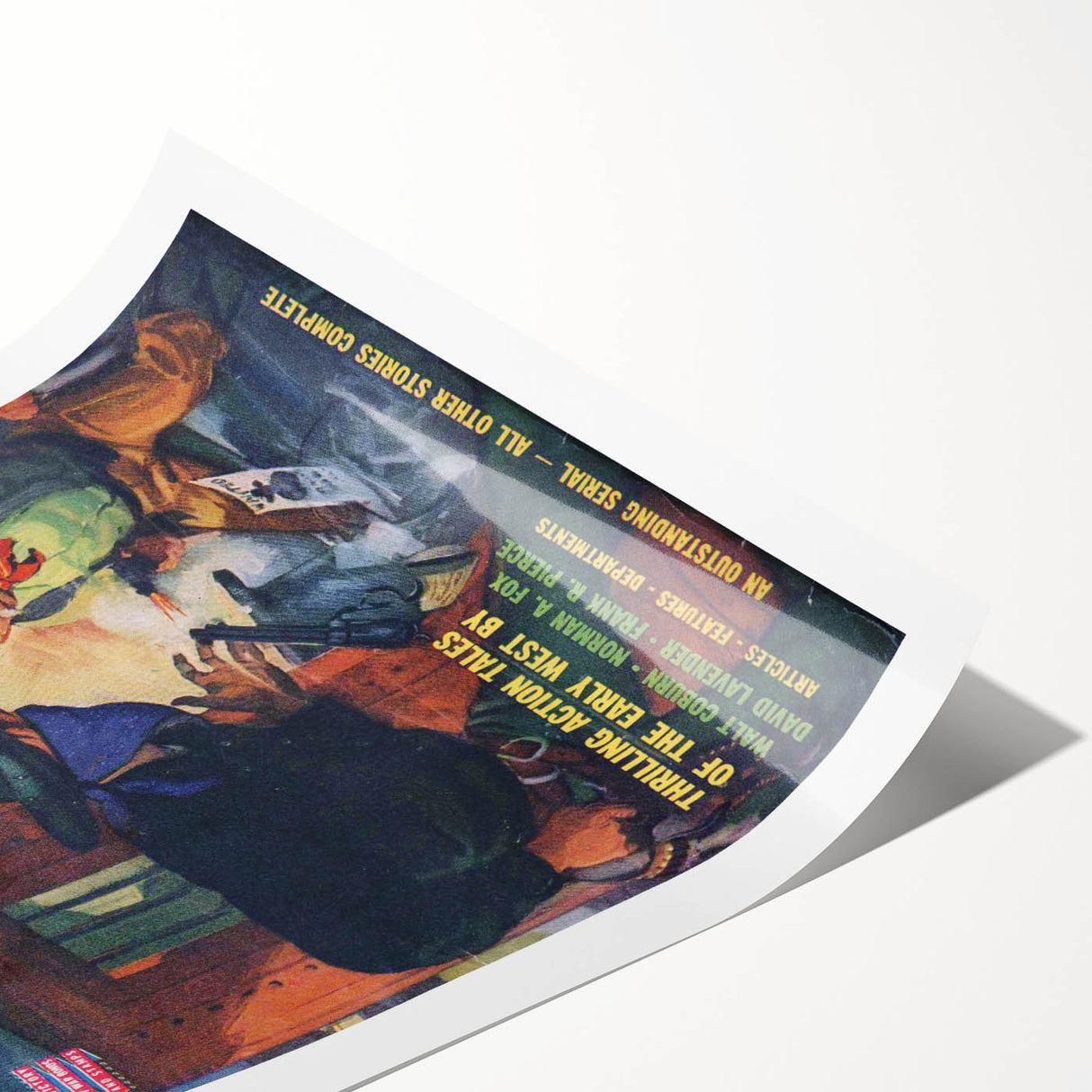 Vintage Magazine Cover Art – Western Story Action Print
