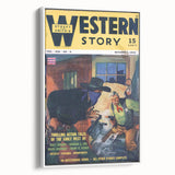 Vintage Magazine Cover Art – Western Story Action Print