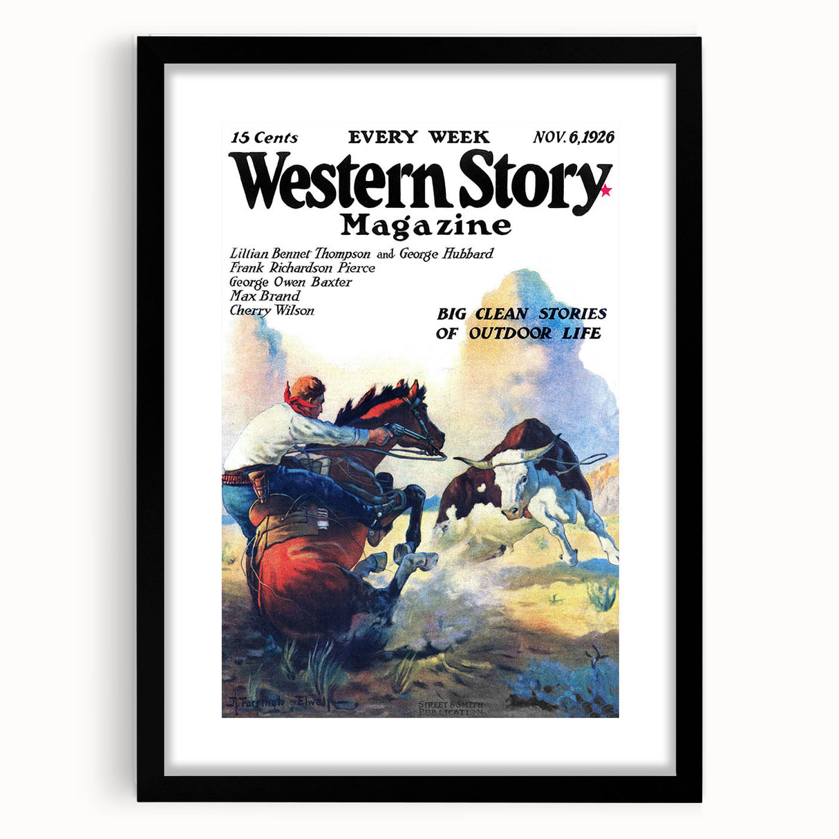 Vintage Magazine Cover Art – Western Story Outdoor Adventure Print