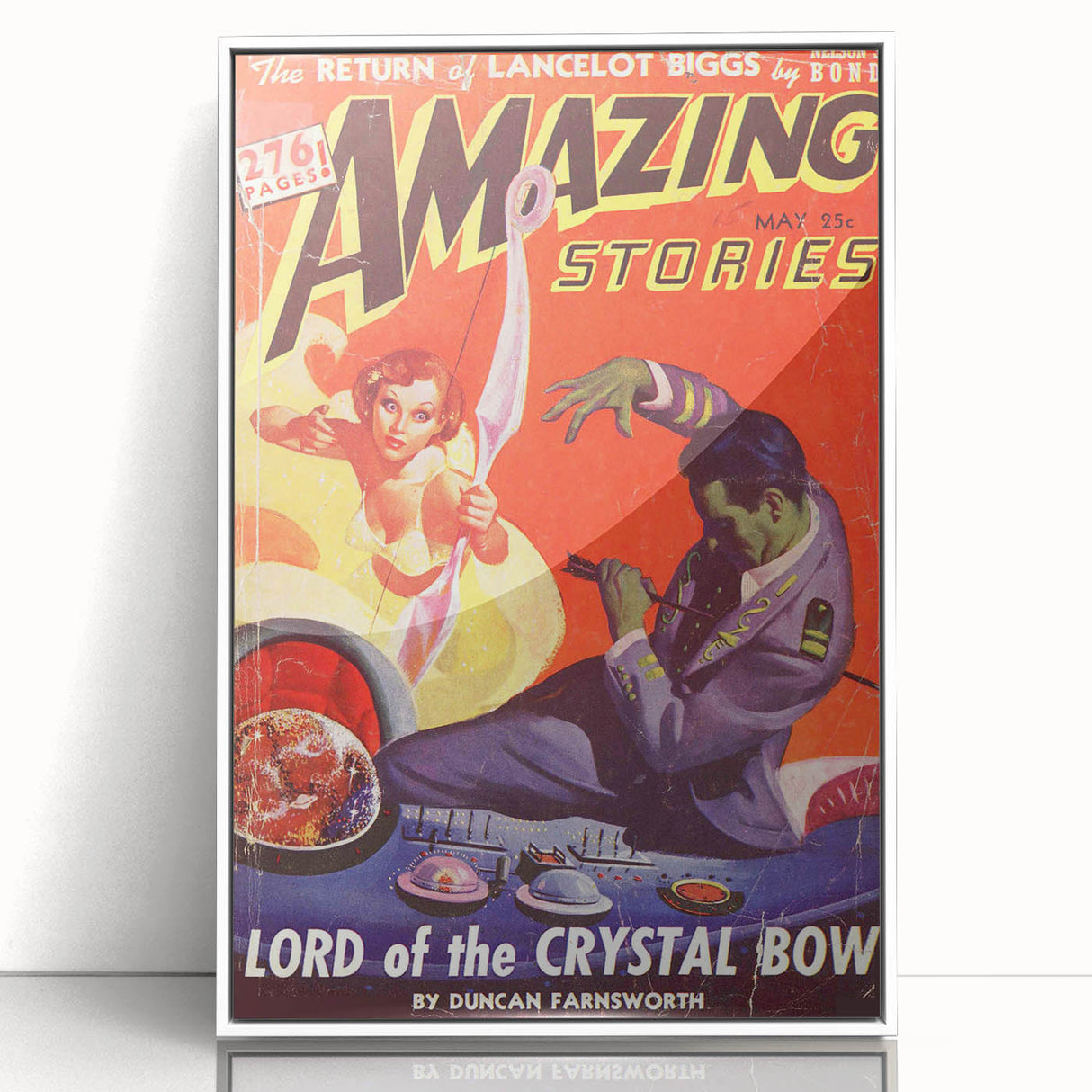 Vintage Magazine Cover Art - Amazing Stories Lord of the Crystal Bow