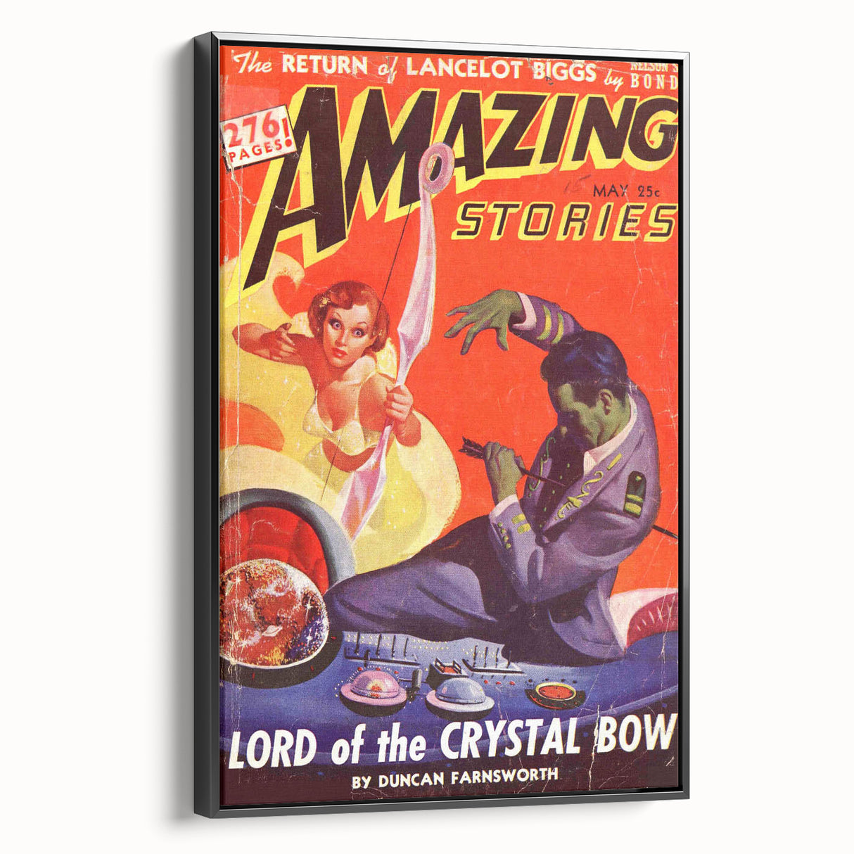 Vintage Magazine Cover Art - Amazing Stories Lord of the Crystal Bow