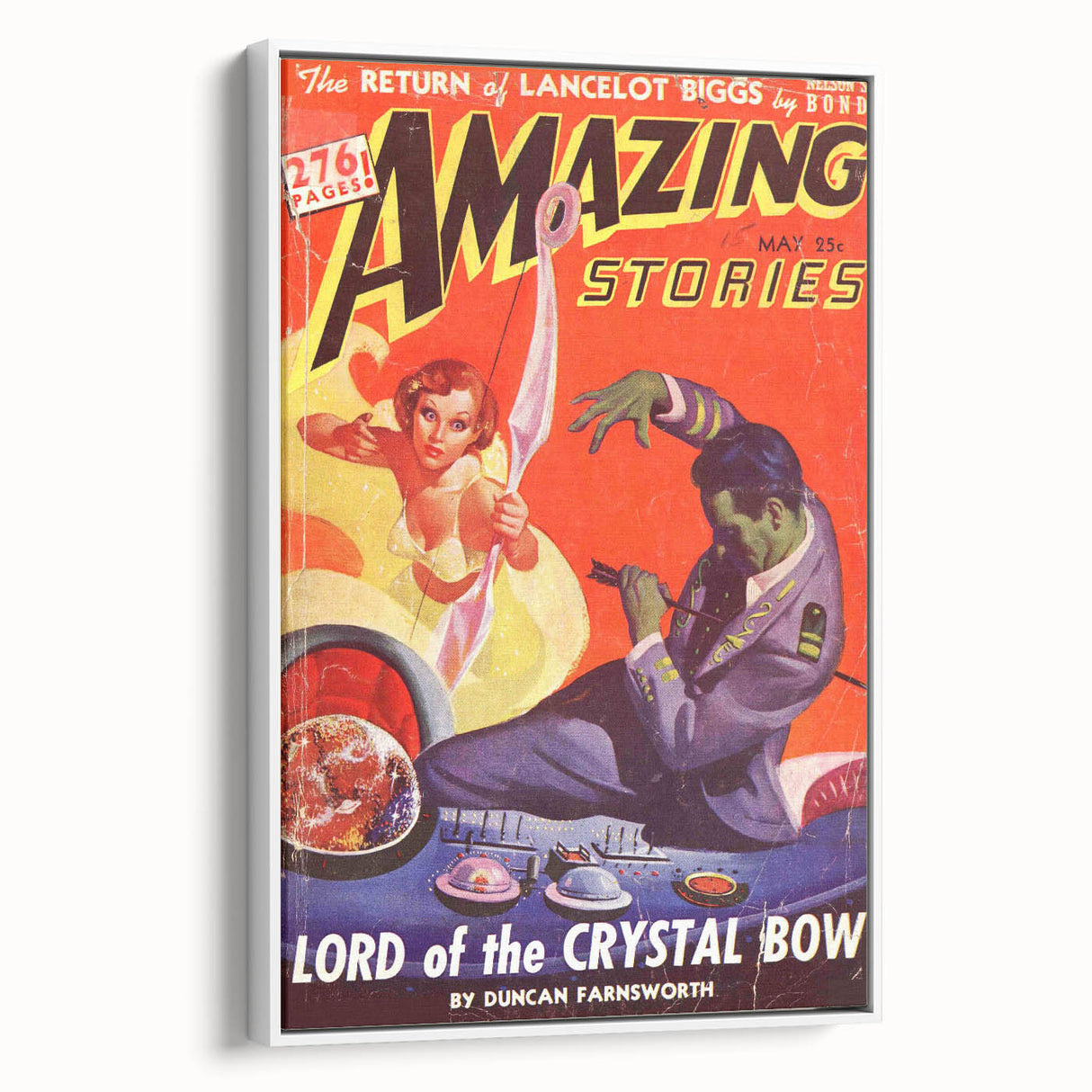 Vintage Magazine Cover Art - Amazing Stories Lord of the Crystal Bow