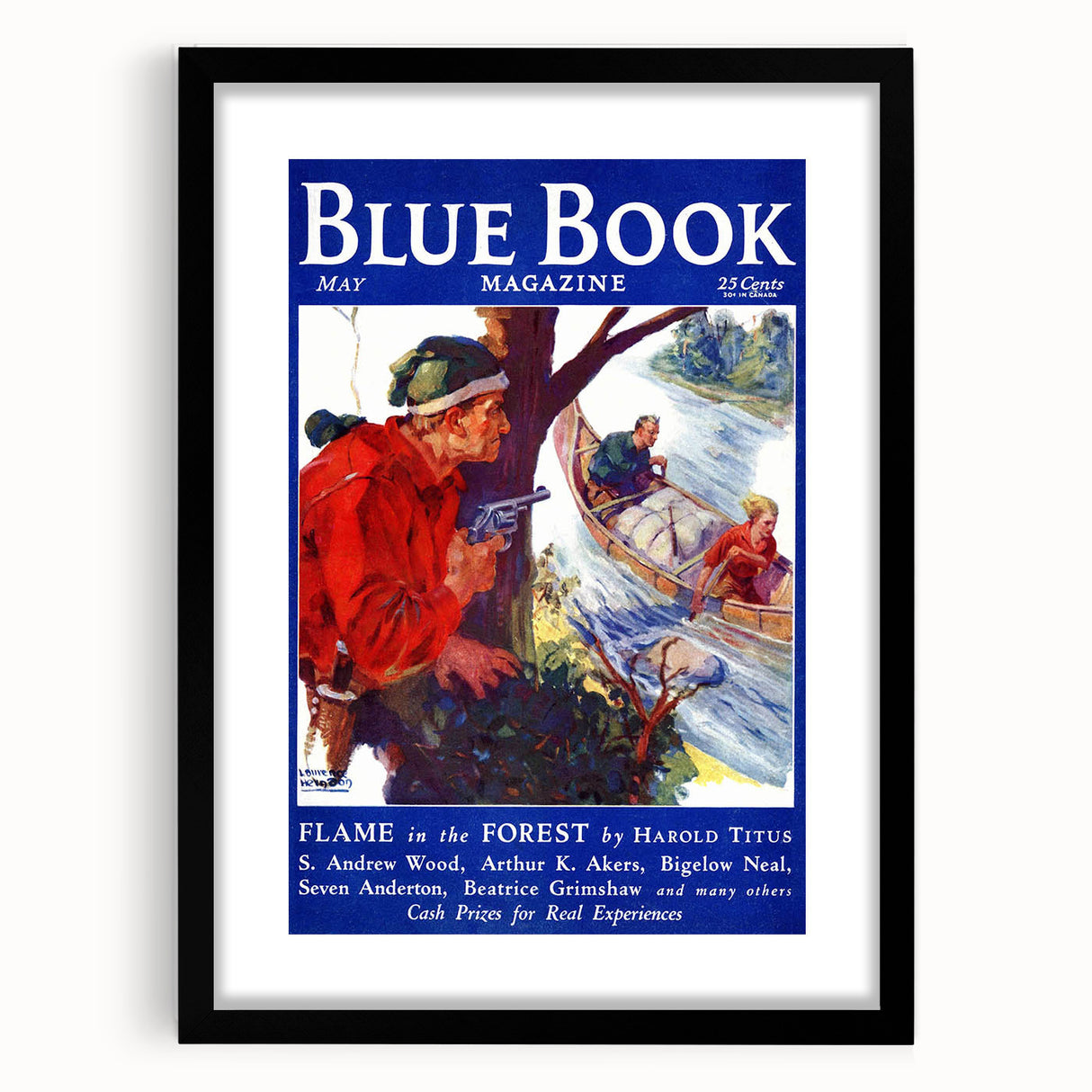 Vintage Magazine Cover Art – Flame in the Forest Retro Print