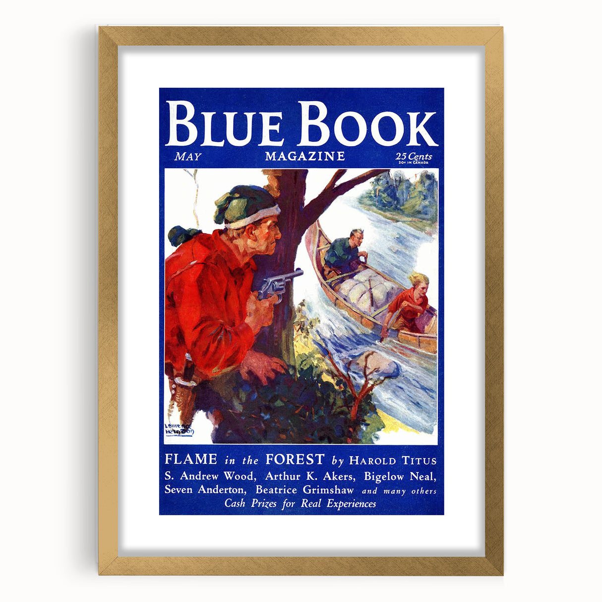 Vintage Magazine Cover Art – Flame in the Forest Retro Print
