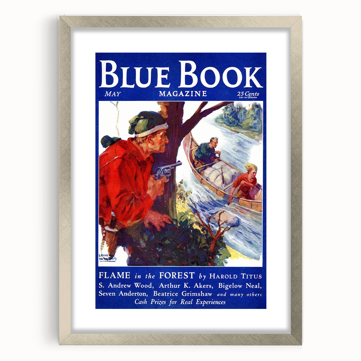 Vintage Magazine Cover Art – Flame in the Forest Retro Print