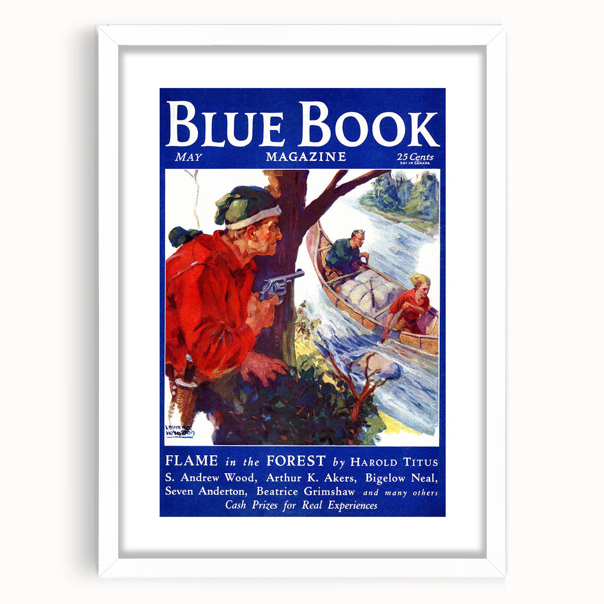 Vintage Magazine Cover Art – Flame in the Forest Retro Print