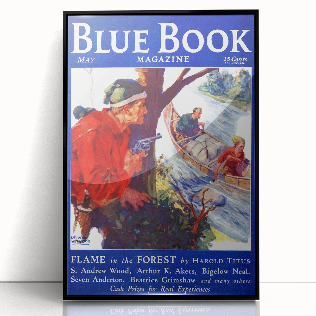 Vintage Magazine Cover Art – Flame in the Forest Retro Print