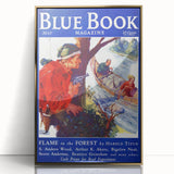 Vintage Magazine Cover Art – Flame in the Forest Retro Print