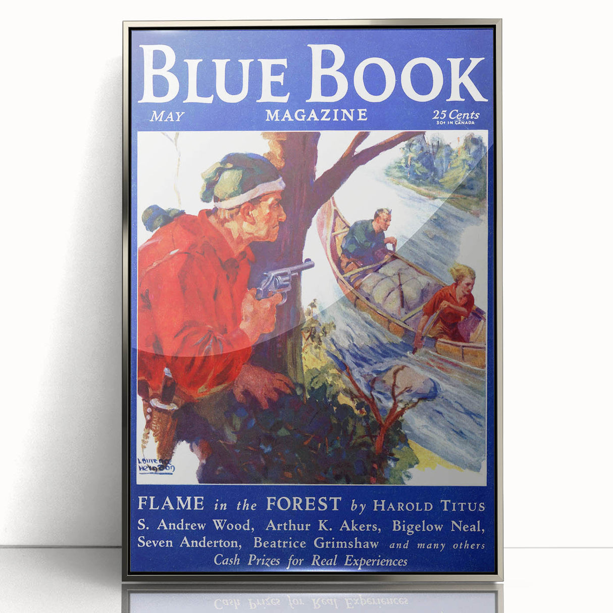 Vintage Magazine Cover Art – Flame in the Forest Retro Print