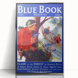 Vintage Magazine Cover Art – Flame in the Forest Retro Print