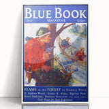 Vintage Magazine Cover Art – Flame in the Forest Retro Print