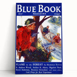 Vintage Magazine Cover Art – Flame in the Forest Retro Print