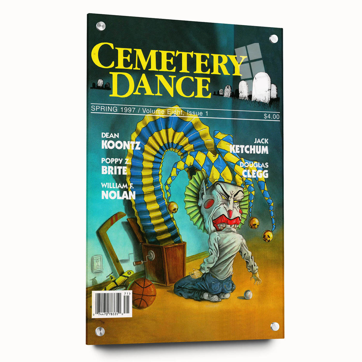 Vintage Cemetery Dance Cover Art – Clown Horror Retro Print