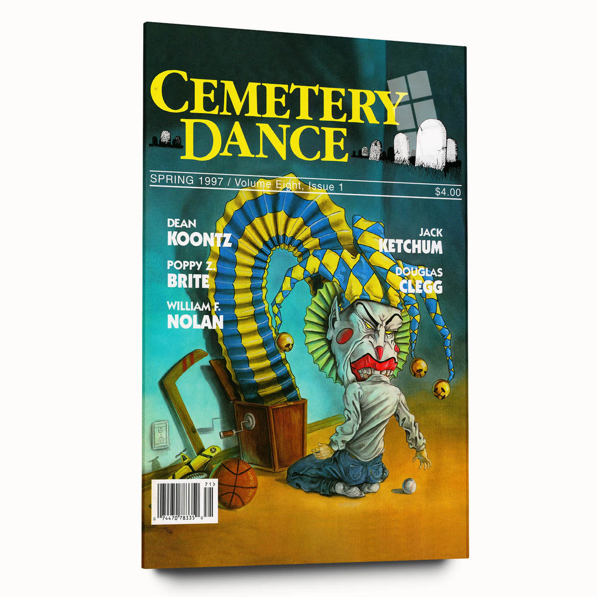 Vintage Cemetery Dance Cover Art – Clown Horror Retro Print