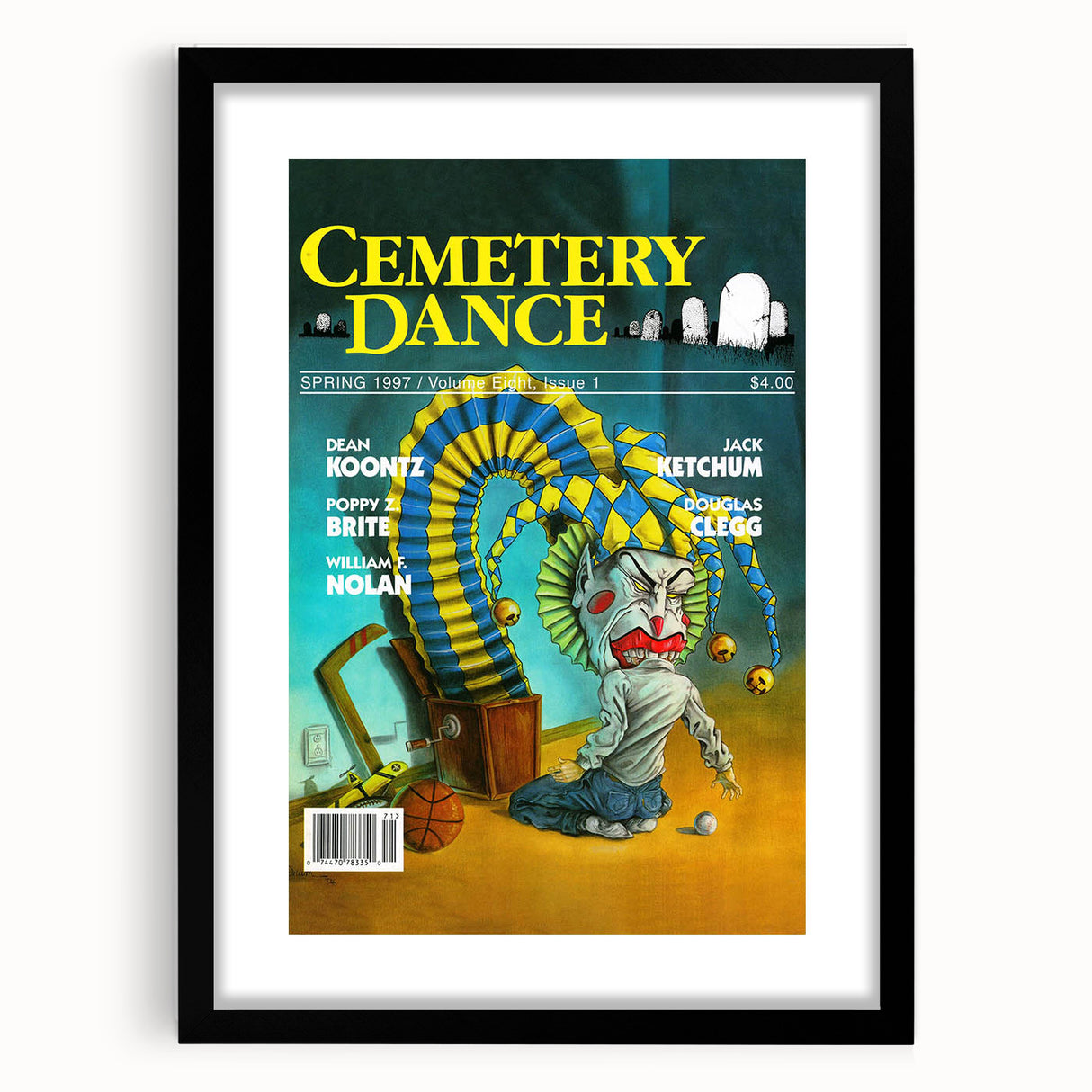 Vintage Cemetery Dance Cover Art – Clown Horror Retro Print