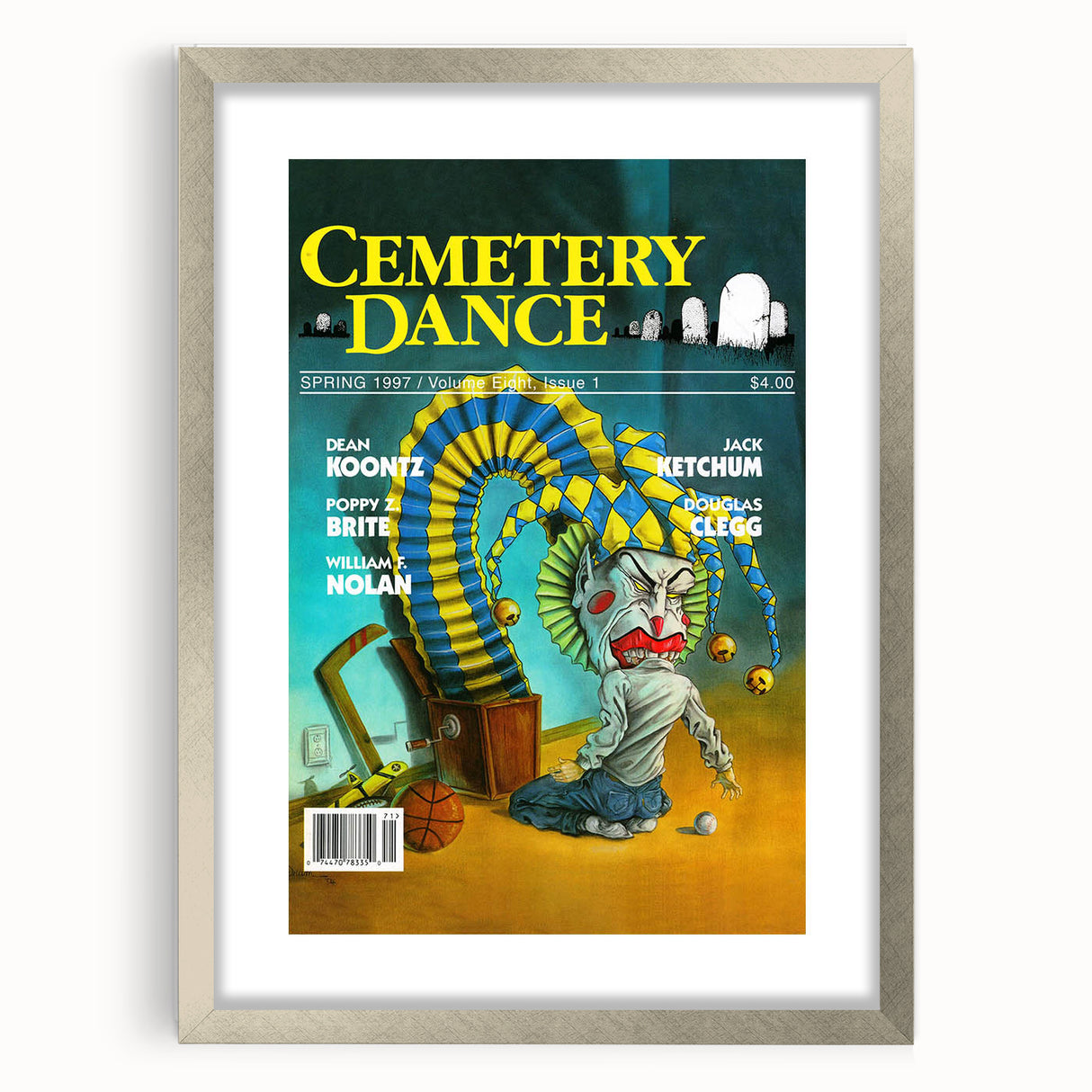 Vintage Cemetery Dance Cover Art – Clown Horror Retro Print