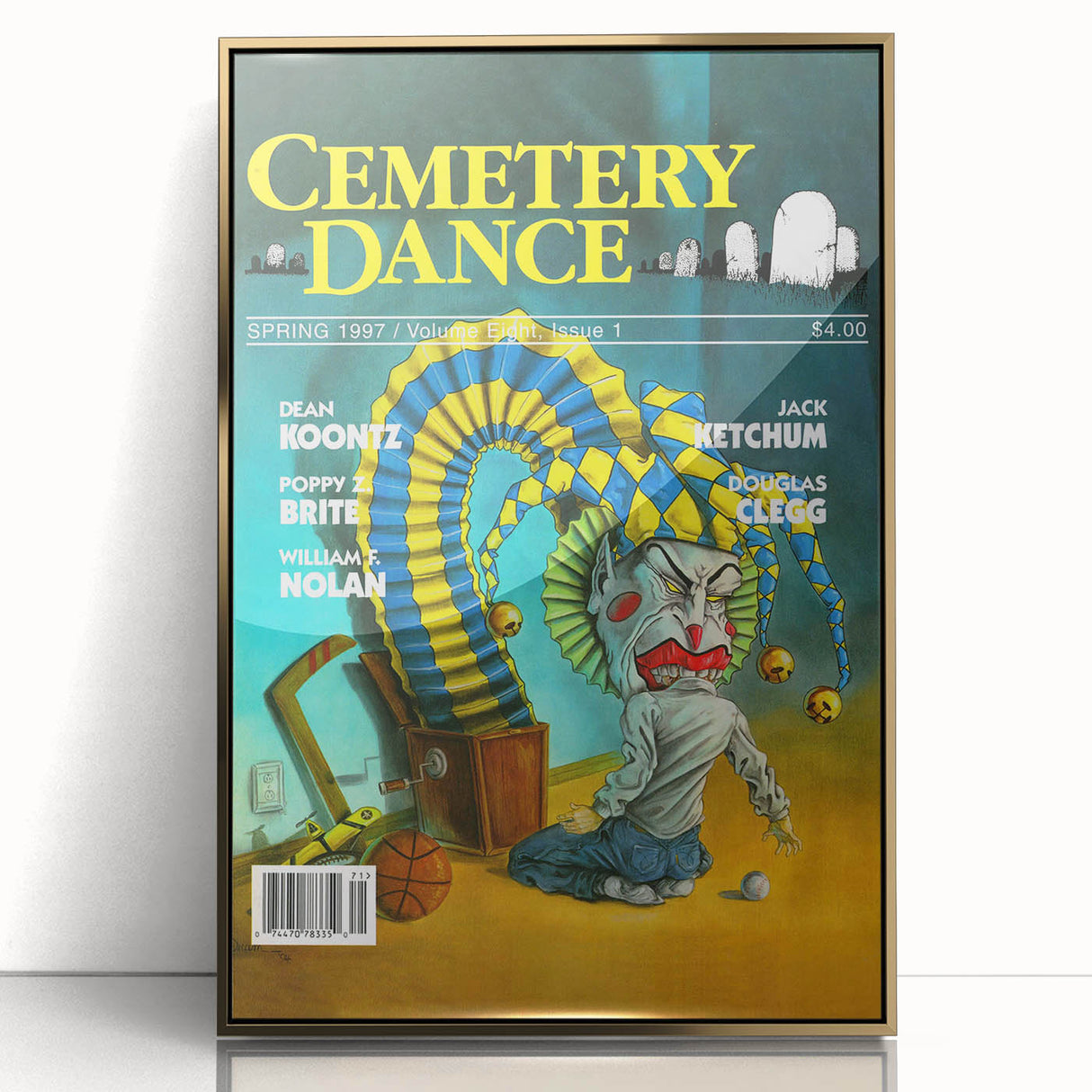 Vintage Cemetery Dance Cover Art – Clown Horror Retro Print