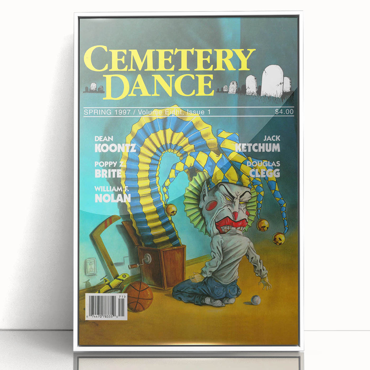 Vintage Cemetery Dance Cover Art – Clown Horror Retro Print