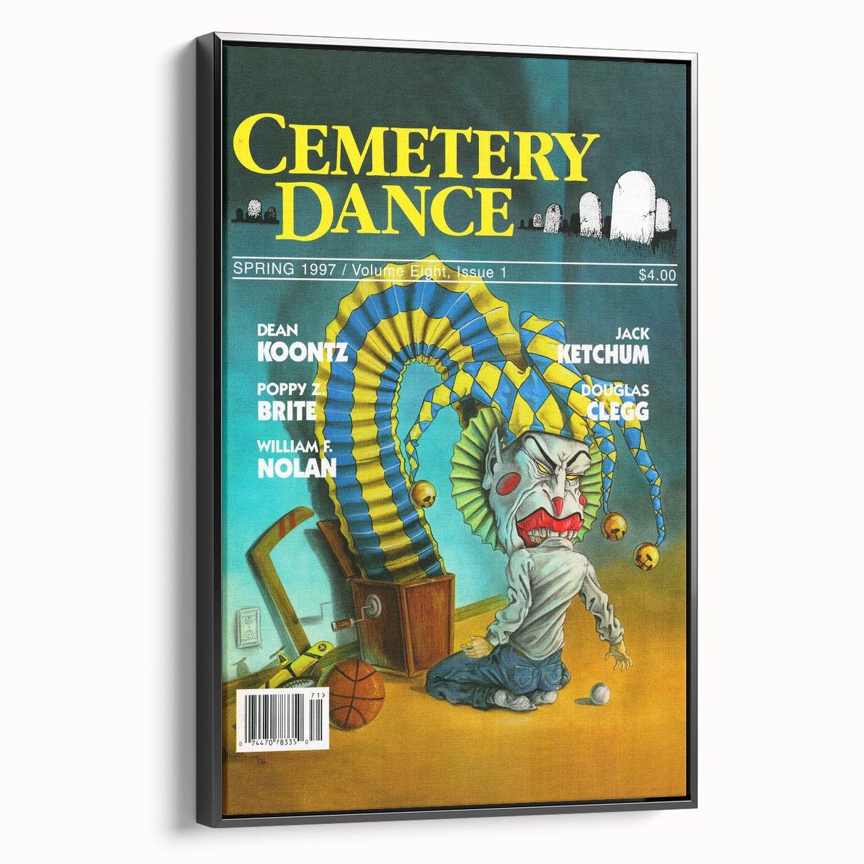 Vintage Cemetery Dance Cover Art – Clown Horror Retro Print