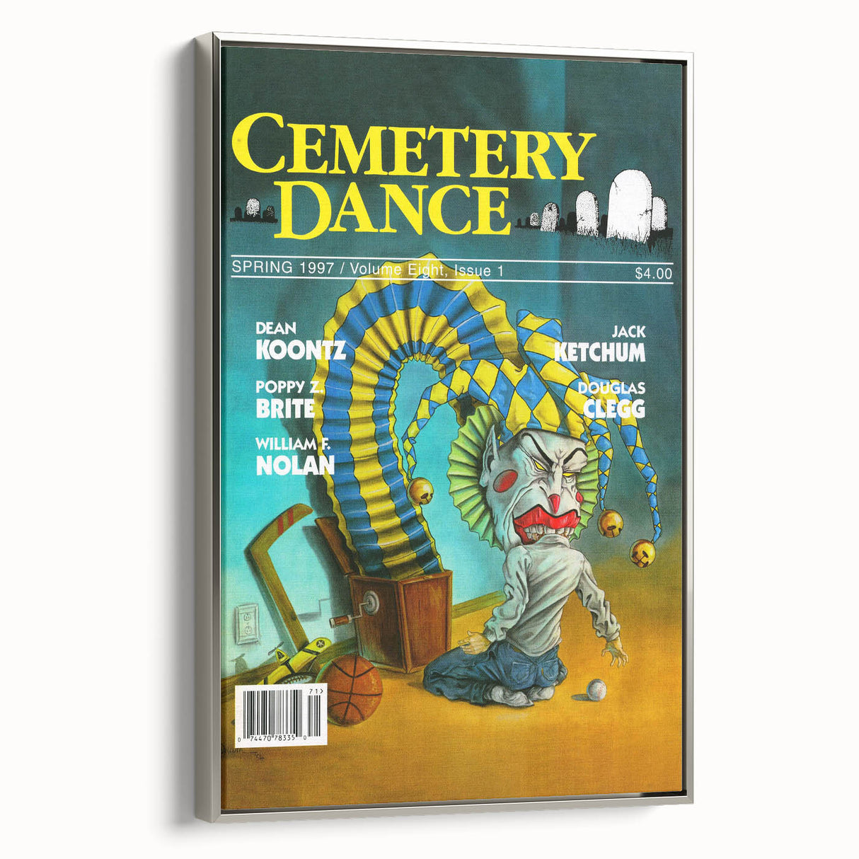 Vintage Cemetery Dance Cover Art – Clown Horror Retro Print