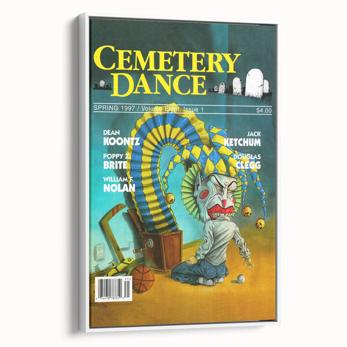 Vintage Cemetery Dance Cover Art – Clown Horror Retro Print