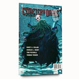 Vintage Cemetery Dance Cover Art – Dark Figure in Winter Retro Print