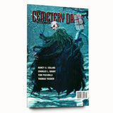 Vintage Cemetery Dance Cover Art – Dark Figure in Winter Retro Print