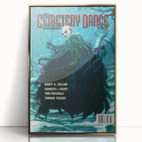 Vintage Cemetery Dance Cover Art – Dark Figure in Winter Retro Print
