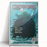 Vintage Cemetery Dance Cover Art – Dark Figure in Winter Retro Print