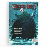 Vintage Cemetery Dance Cover Art – Dark Figure in Winter Retro Print