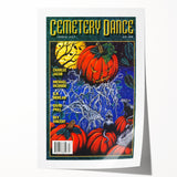 Vintage Cemetery Dance Cover Art – Halloween Pumpkin Retro Print
