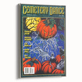 Vintage Cemetery Dance Cover Art – Halloween Pumpkin Retro Print