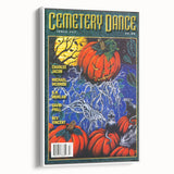 Vintage Cemetery Dance Cover Art – Halloween Pumpkin Retro Print