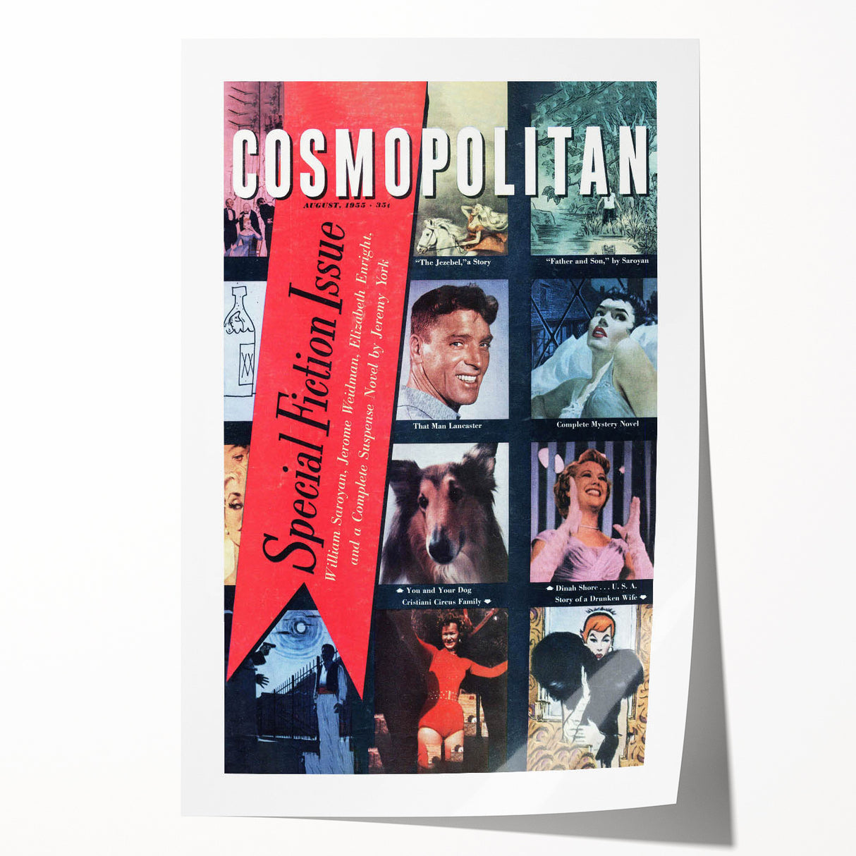 Vintage Cosmopolitan Magazine Cover Art – Fiction Issue