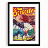 Dime Detective Magazine Cover Art – Classic Retro Detective Wall Decor