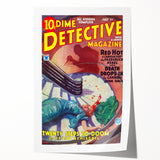Dime Detective Magazine Cover Art – Classic Retro Detective Wall Decor