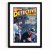 Dime Detective Magazine Cover Art – Retro Crime Scene Wall Decor